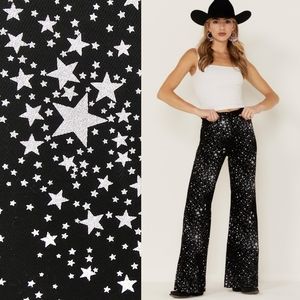 Wrangler Black and White Star Flare Jeans